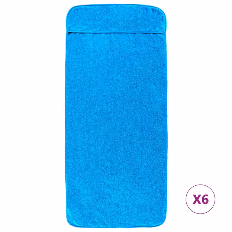 Berkfield Home 6-Piece Turquoise and Black Beach Towel Set, 400 GSM, W: 60 cm, L: 135 cm