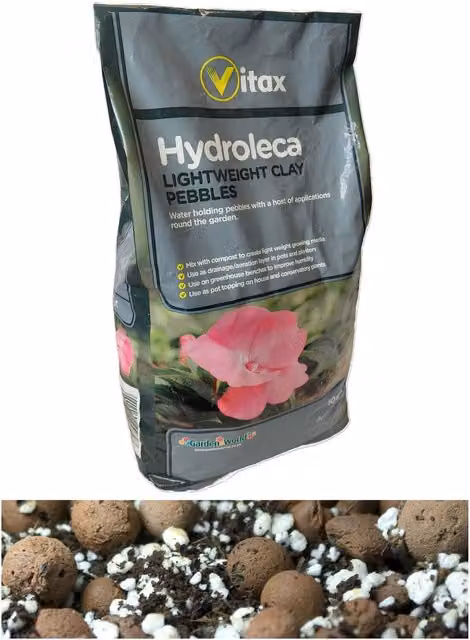 Vitax Hydroleca Lightweight Brown Clay Pebbles Water Retaining Media for Indoor Plants, 10 l