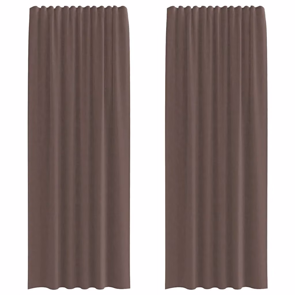 Berkfield Home Brown Voile Tab Top Curtains, 2 Pack – 2