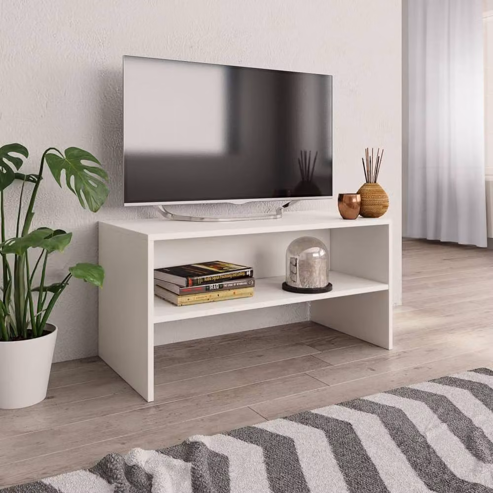 Berkfield Home White TV Cabinet in Engineered Wood, W/D/H: 80 x 40 x 40 cm – 2