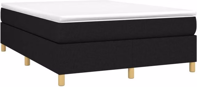 Berkfield Home Durable Box Spring Bed Frame in Black Fabric, W/D/H: 135 x 193 x 35 cm – 1