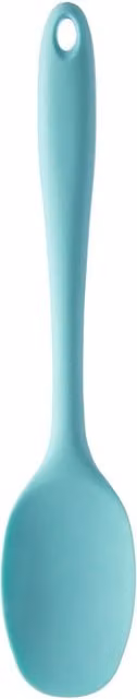 Orsina Green Silicone Non-Scratch Cooking Spoon with Hanging Loop and Oval Head