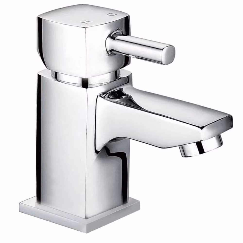 FLAVORA Square Chrome Single Lever Mono Basin Mixer Tap in Metallic Silver – 2