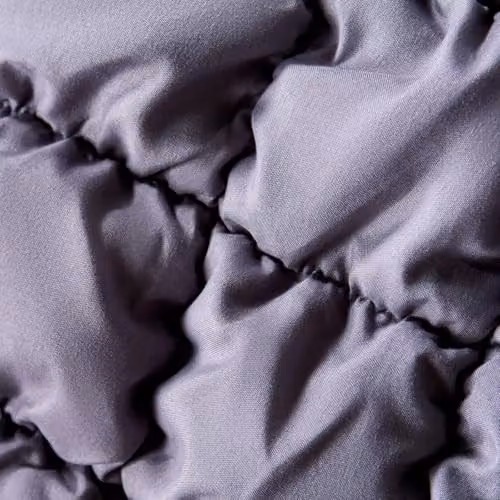 OHS Grey Seersucker King Size Duvet Cover and Pillowcase Set, W/D/H: 180 x 200 cm with 50 x 75 cm Pillowcases – 3