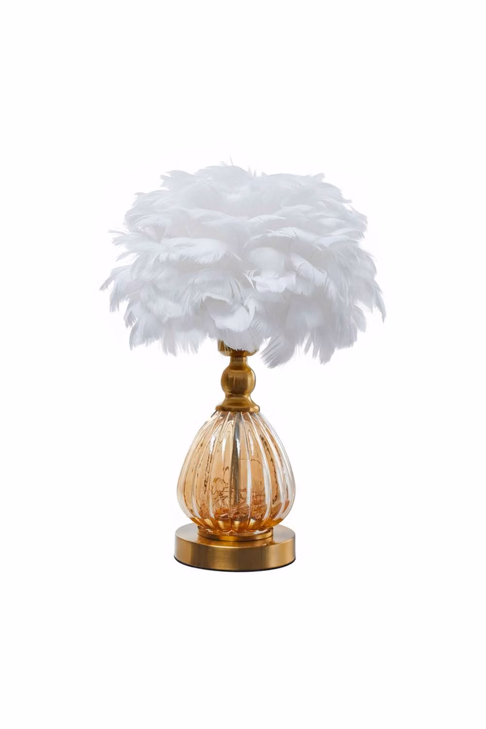 Living and Home Glass and Metal Table Lamp in Gold and White with 12W Bulb Included – 3