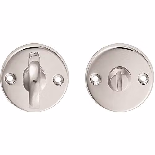 Loops Slim Bathroom Thumbturn Lock and Release Handle in Polished Chrome, 45mm Diameter