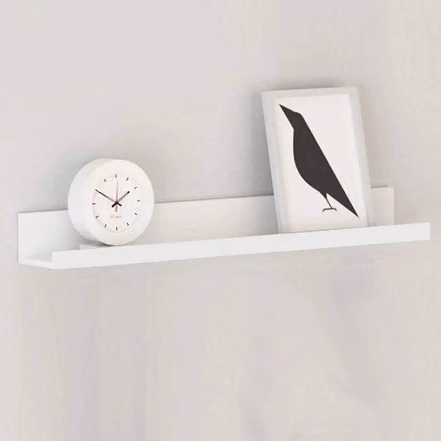 FORGEVIO White Wooden Wall Mounted Display Shelf