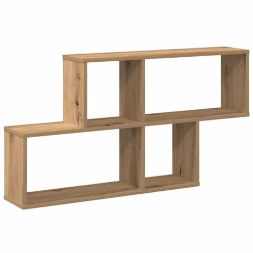 vidaXL Artisan Oak Wall Shelf, Brown, W: 100 cm, D: 18 cm, H: 53 cm