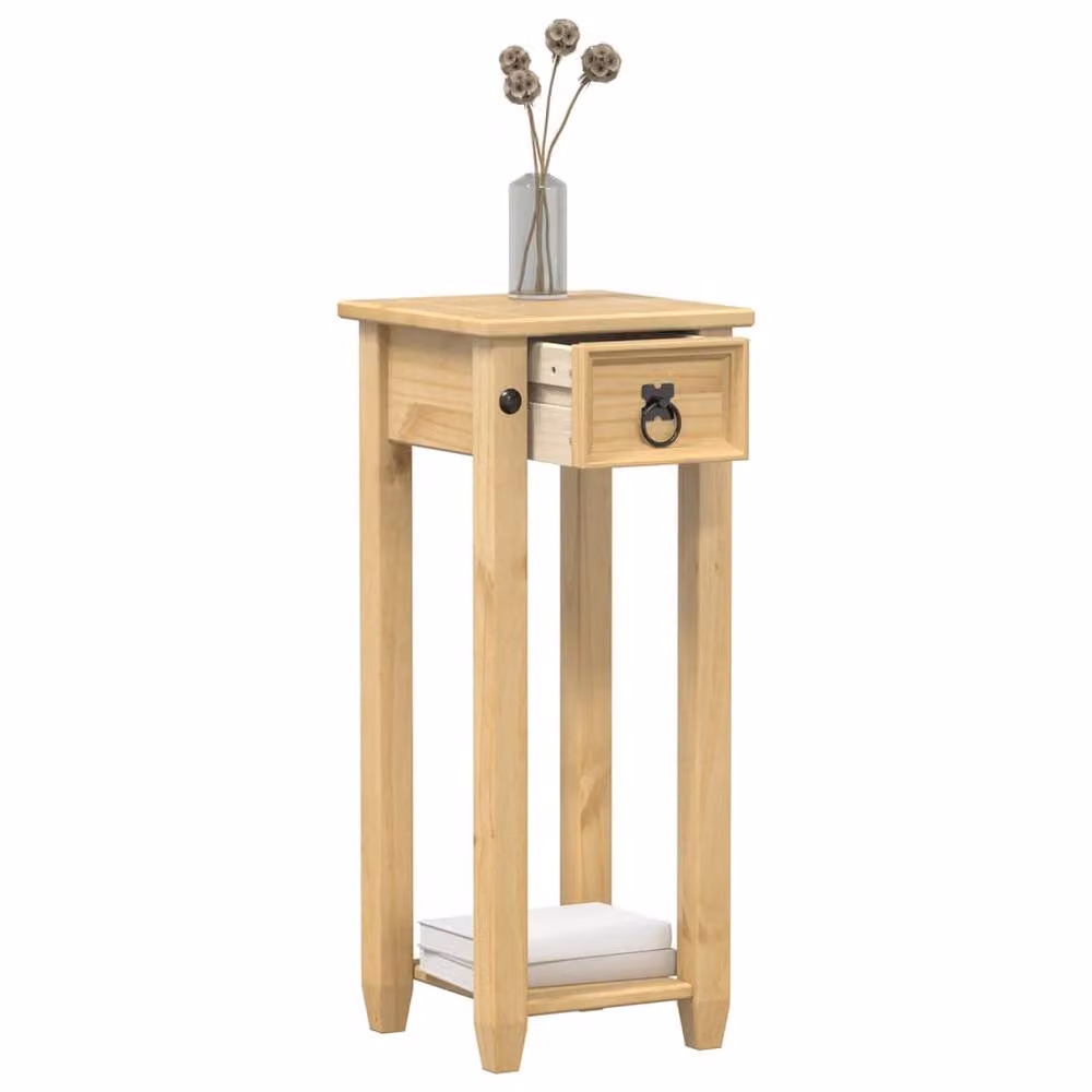 Berkfield Home Corona Plant Stand, Solid Pine Wood and Metal, Beige, W/D/H: 30 x 30 x 73 cm – 2