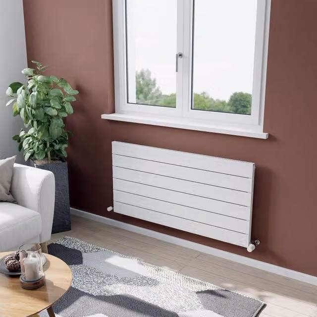 Agadon Rome Designer Aluminium Radiator in White, W: 80.0 cm, H: 60.3 cm