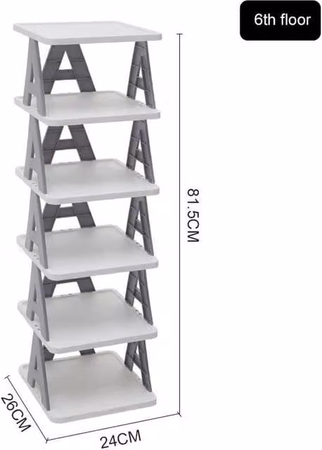 PAWNORA 6 Tier Tall Freestanding Shoe Rack in White – 1