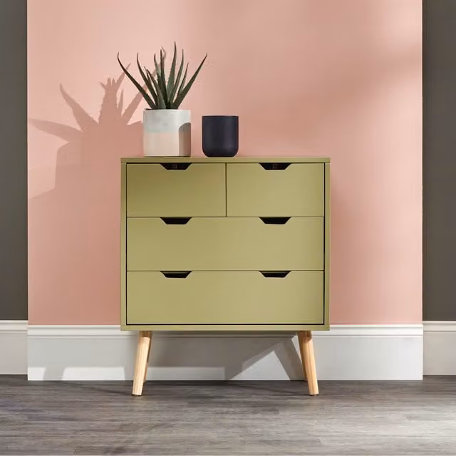 GFW Nyborg 4 Drawer Chest in Boa Green
