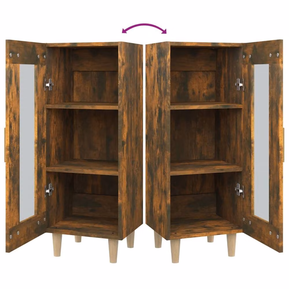 Berkfield Home Smoked Oak Sideboard in Brown, W/D/H: 34.5 x 34 x 90 cm – 3
