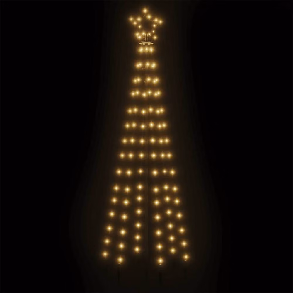 Berkfield Home White Christmas Cone Tree with 108 Warm White LEDs, W: 70 cm, H: 180 cm – 3