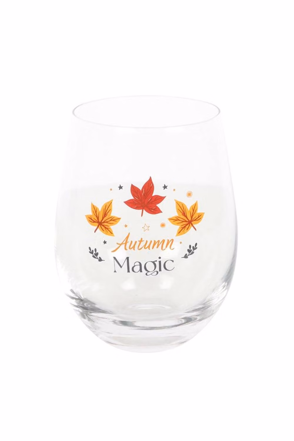 KDMD Autumn Magic Stemless Wine and Cider Glass, 500ml, Transparent and Gold – 2