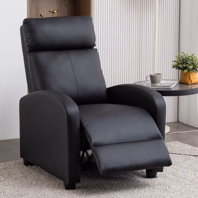 Westwood Modern Upholstered Recliner Sofa in Black