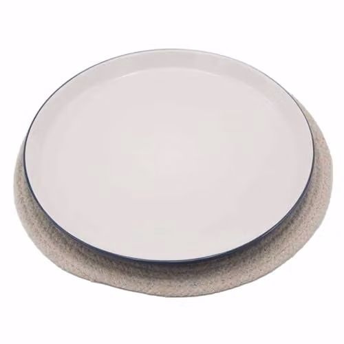 KDMD Round Jute and Cotton Place Mat in Beige, Diameter: 30 cm