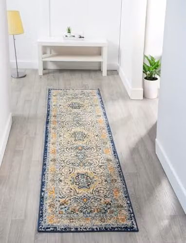 Desire Rugs San Marino Multicolour Traditional Floral Runner Rug, W: 60 cm, L: 220 cm
