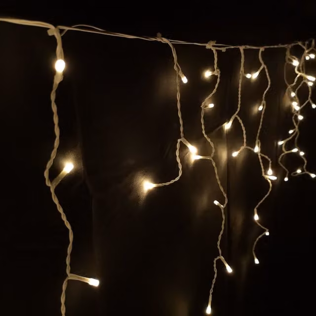Samuel Alexander 300 LED Frosted IcicleBrights Christmas String Lights in Warm White and Beige, 7.5m – 1