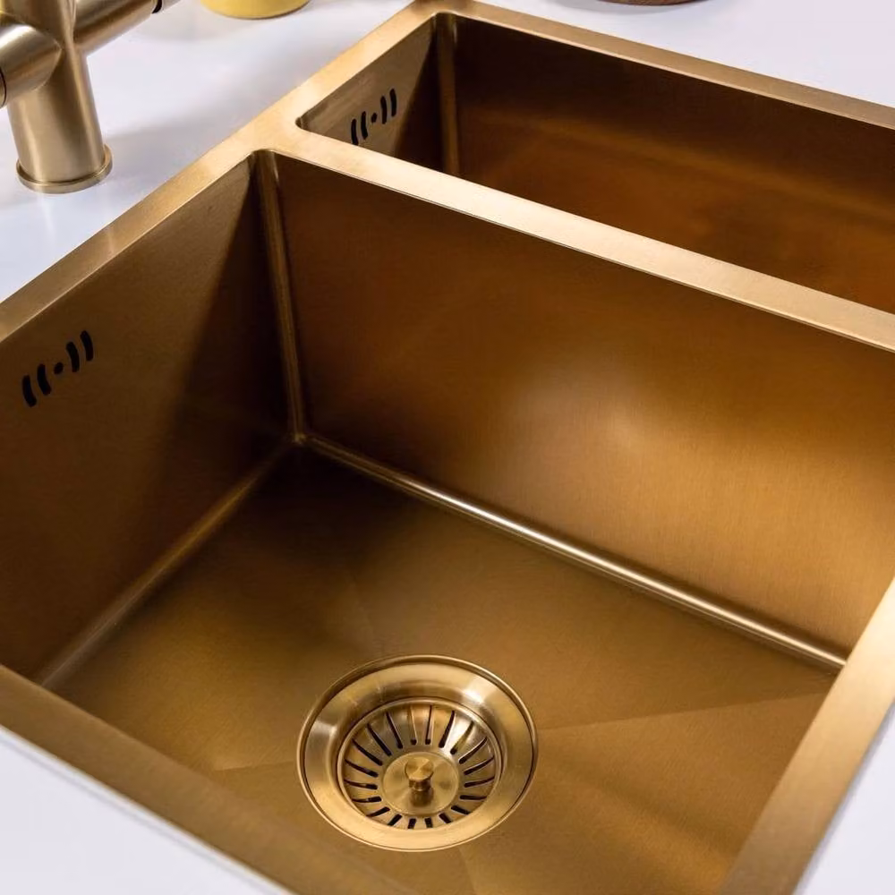 PAWNORA Gold 1.5 Bowl Stainless Steel Kitchen Sink – 4