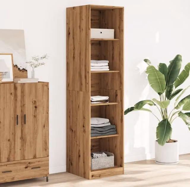 Berkfield Home Artisan Oak Wardrobe in Brown, W/D/H: 50 x 50 x 200 cm – 1