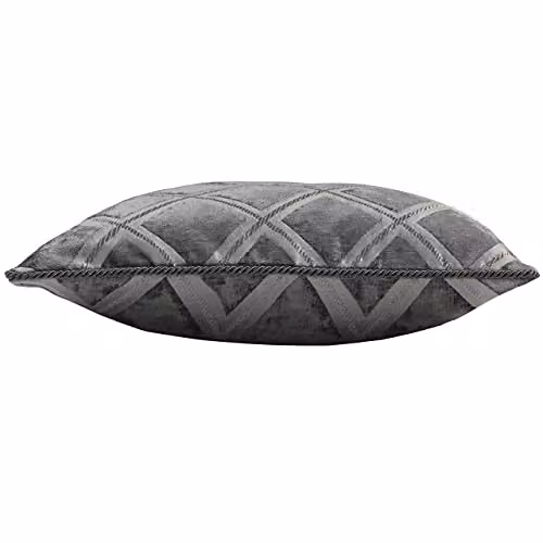 Paoletti Hermes Chenille Filled Cushion in Grey, W/D/H: 45 x 45 x 45 cm – 2