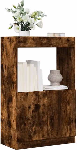 Berkfield Home Smoked Oak Highboard in Brown, W/D/H: 63 x 33 x 100 cm