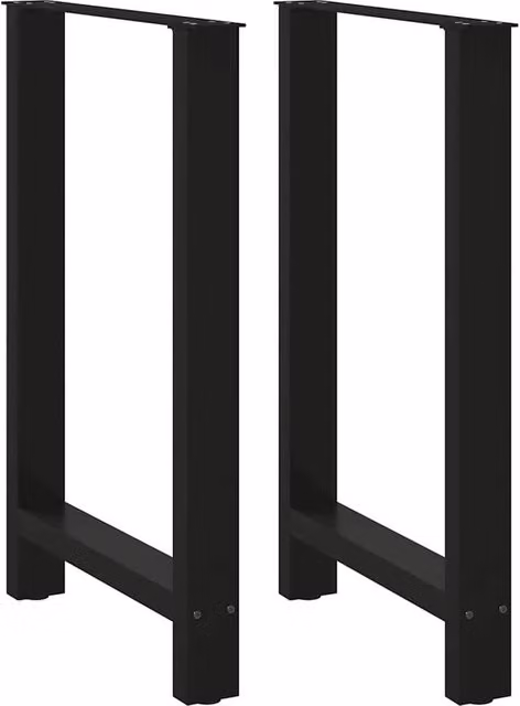 Berkfield Home Matt Black Steel Coffee Table Legs, 2 pieces, H: 60 cm (Adjustable to 90-91 cm) – 1