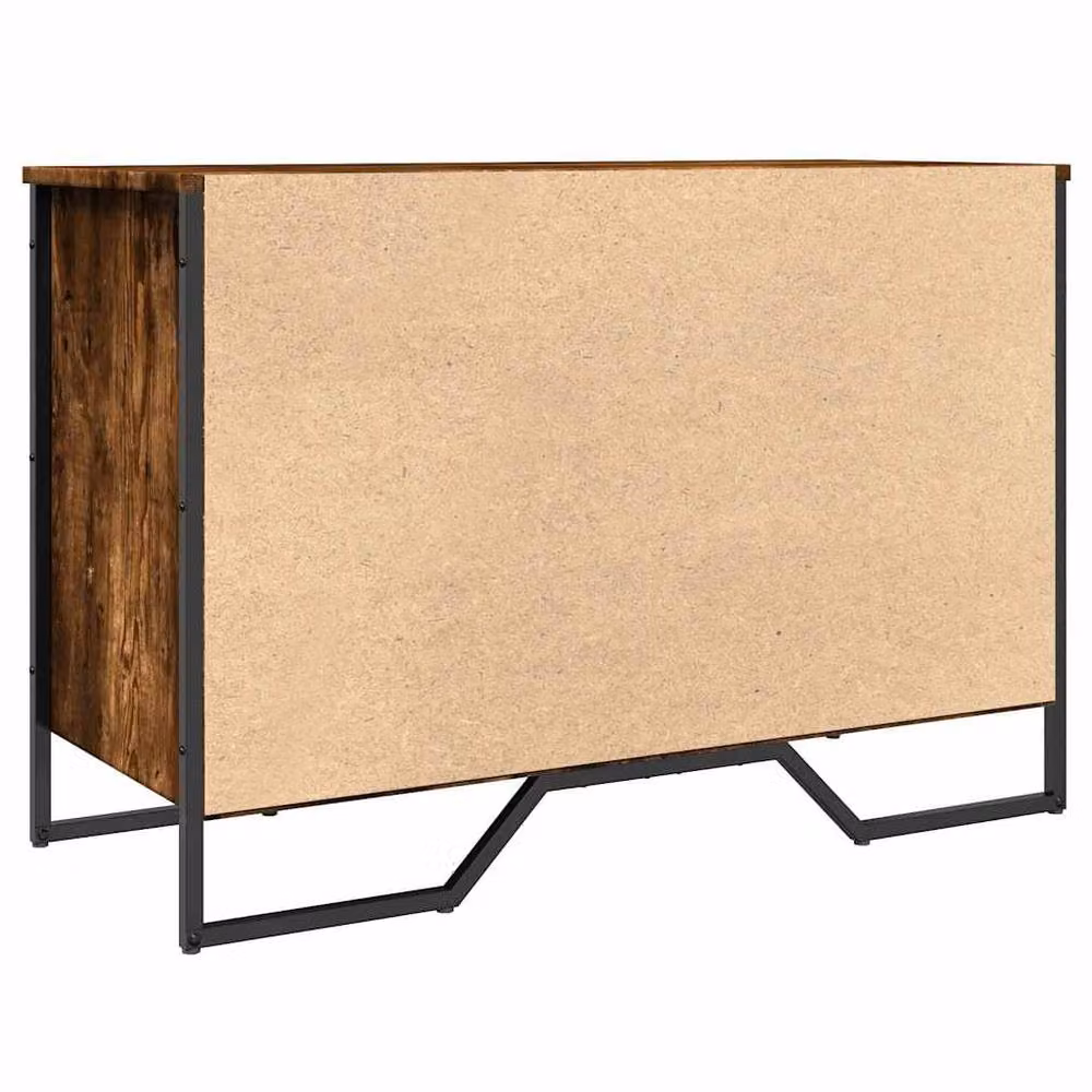 Berkfield Home Industrial Shoe Cabinet in Smoked Oak with Integrated Seat, W/D/H: 90 x 38 x 61.5 cm – 5