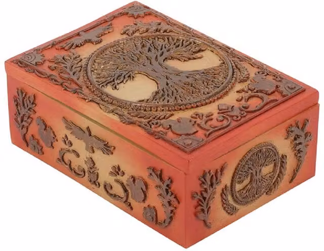 KDMK Tree of Life Resin Storage Box in Orange