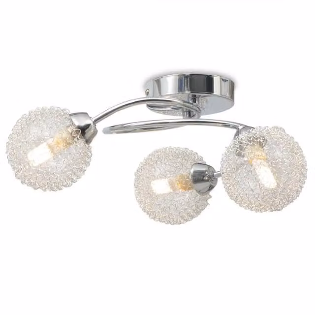 Berkfield Home Chic White and Chrome Ceiling Lamp for 3 G9 Bulbs 120 W – 1