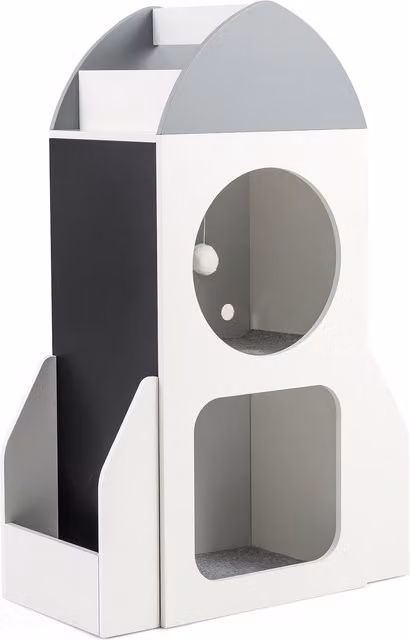 COSTWAY Rocket Space Theme Toddler Toy Storage Organizer in White