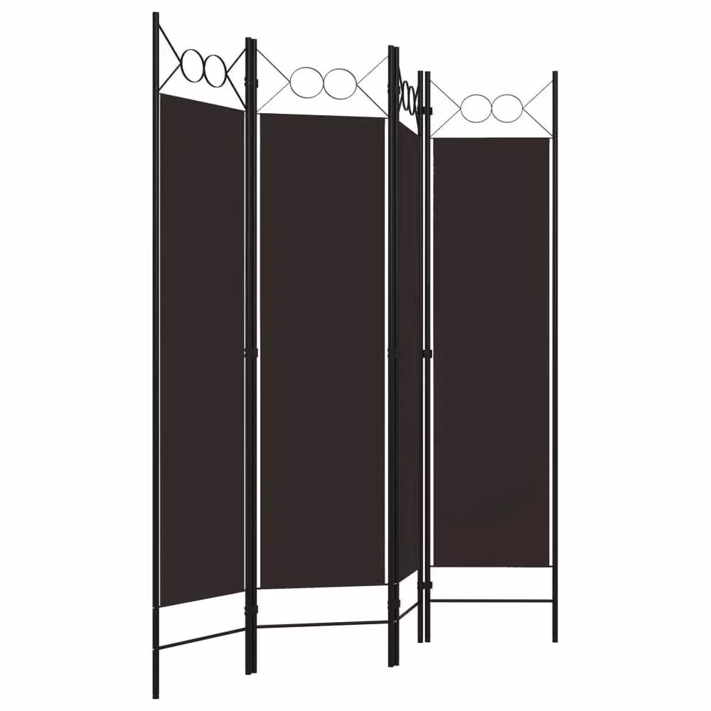 Berkfield Home 4-Panel Metal Room Divider in Brown, W: 160 cm, H: 180 cm – 2