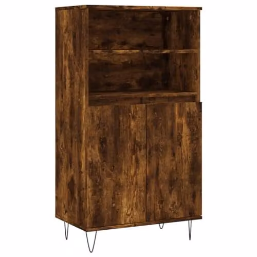 vidaXL Industrial Highboard in Brown Smoked Oak and Metal, W/D/H: 60 x 36 x 110 cm – 1