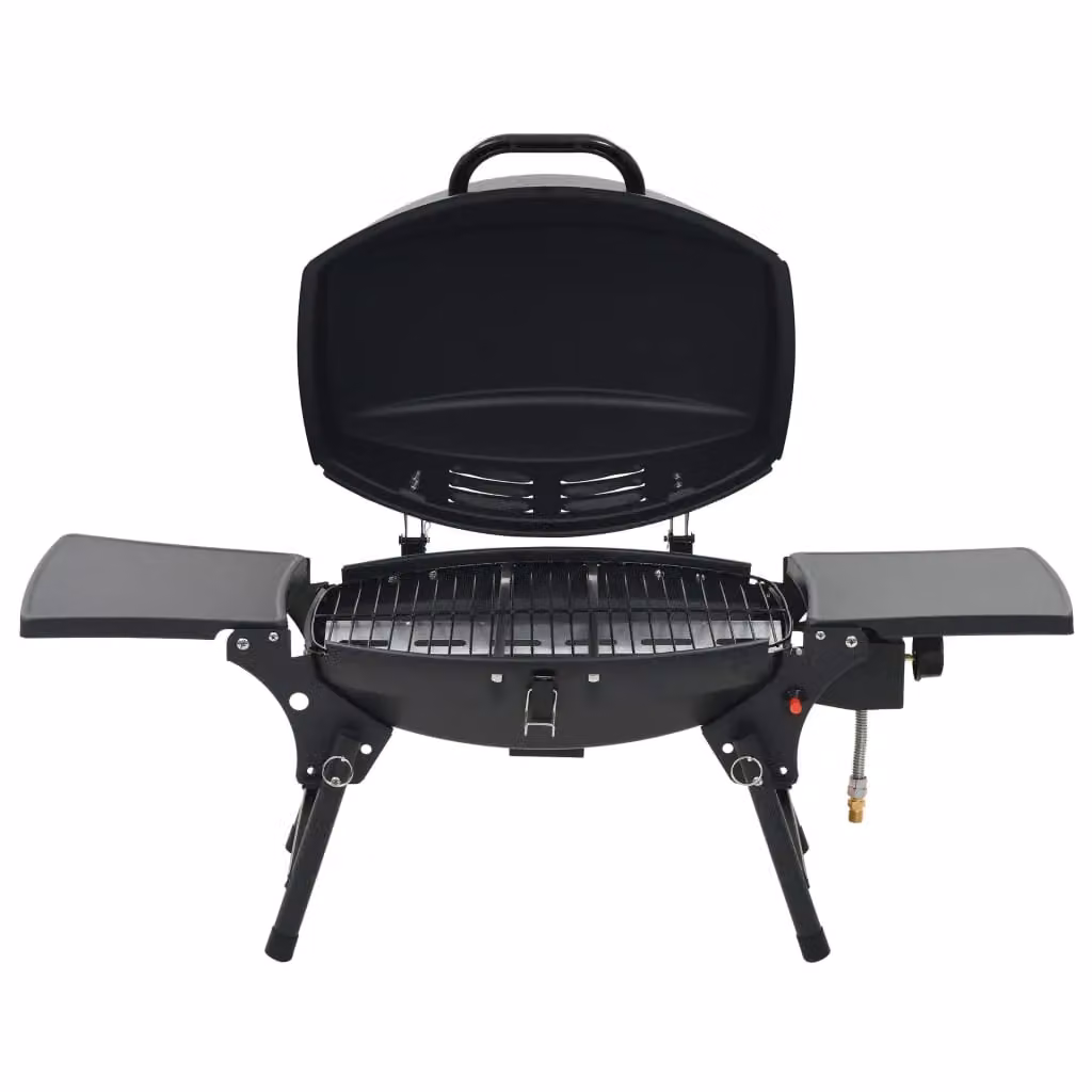 Berkfield Home Portable Tabletop Gas BBQ Grill in Black Enamelled Steel – 2
