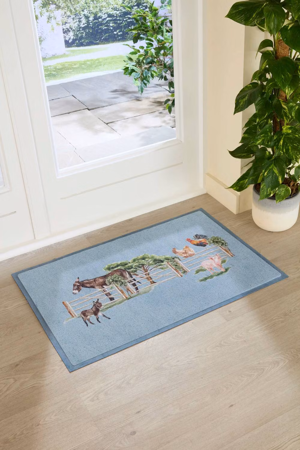 Artsy Mats Donkey Farm Yard Doormat, Multicolour, W: 70 cm, D: 40 cm – 2