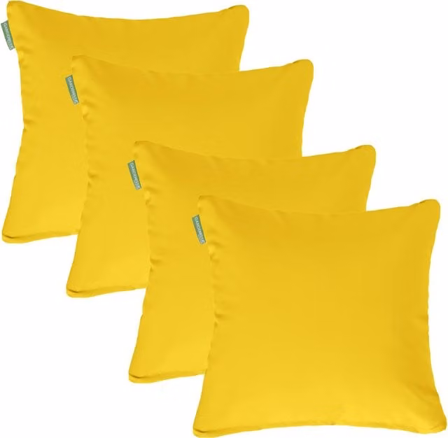 Gardenista Yellow Plain Square Outdoor Scatter Cushions, Set of 4