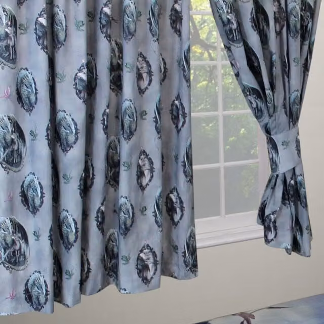 Lisa Parker Protector Of Magic Pencil Pleat Curtains with Unicorns and Dragons, Multicolour, W: 182.88 cm, H: 167.64 cm
