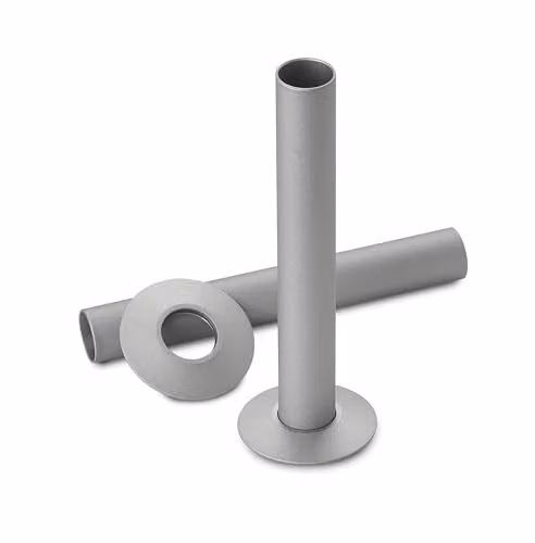 Terma 130 mm Pipe Sleeving and Metal Collar Set in Matt Grey