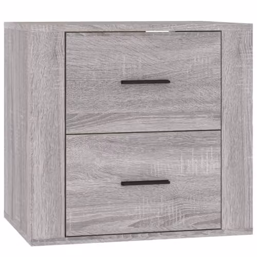 vidaXL Wall-mounted Bedside Cabinet in Grey, W: 50 cm, D: 36 cm, H: 47 cm