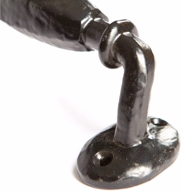 Hammer and Tongs Offset Wrought Iron Door Handle, Matt Black, Pack of 4, H: 16 cm