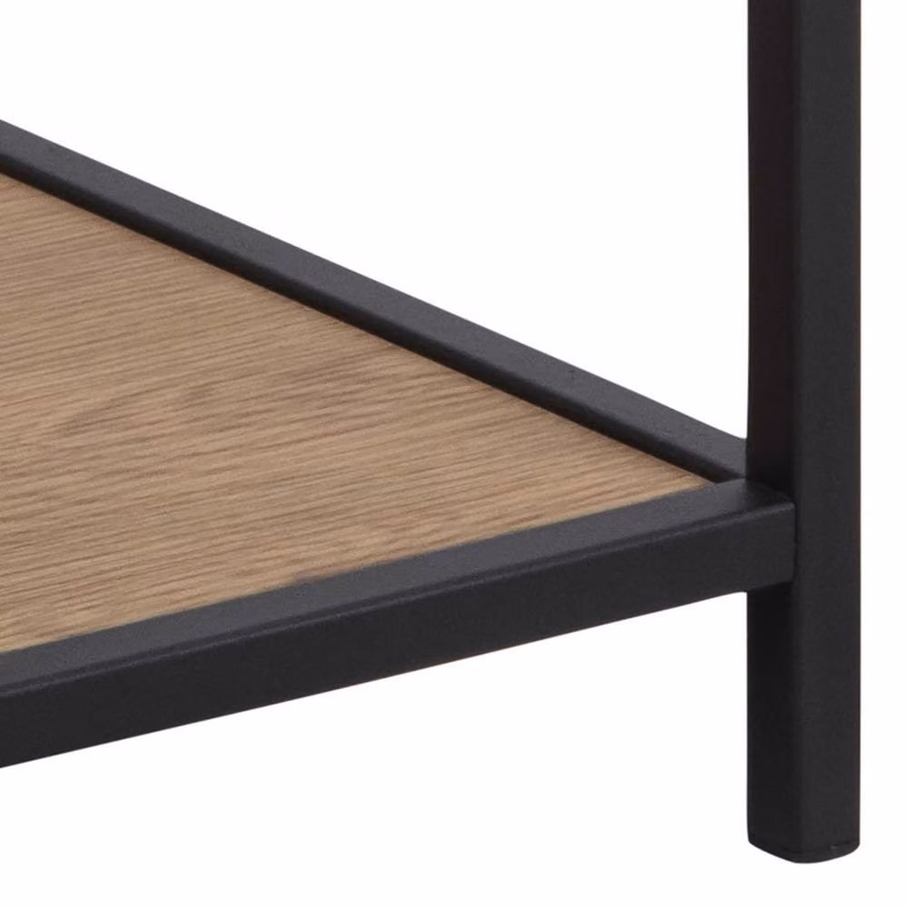 Wyld Haus El Paso Bedside Table with 1 Drawer, Wild Oak Top and Black Steel Base, Natural/Black/Brown, W/D/H: 35 x 35 x 63 cm – 5