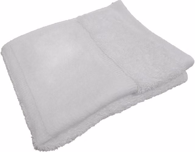 Towel City White Cotton Terry Border Towel with Hanging Loop