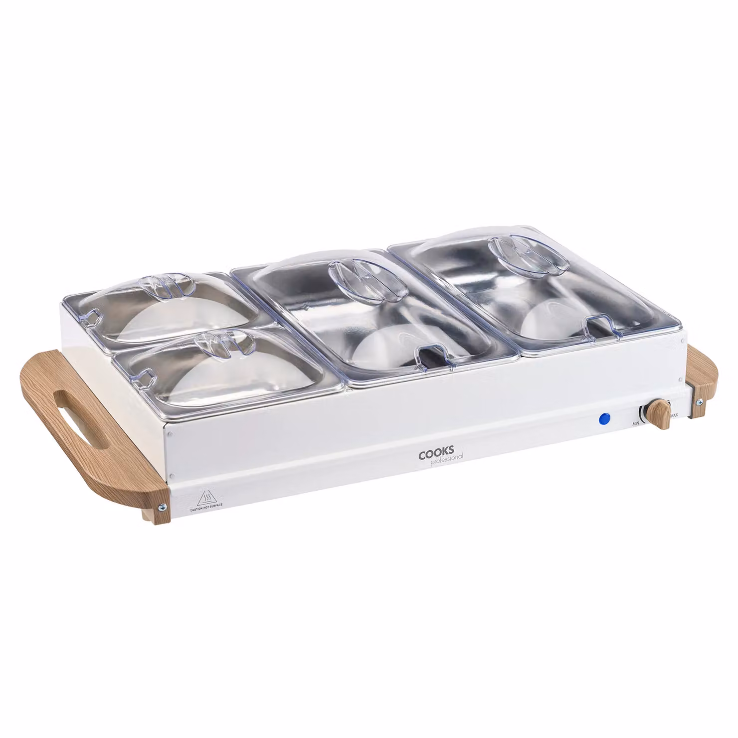 Cooks Professional 4-Section Electric Buffet Warmer with Hotplate Function and Adjustable Temperature, 7.2L, White – 2