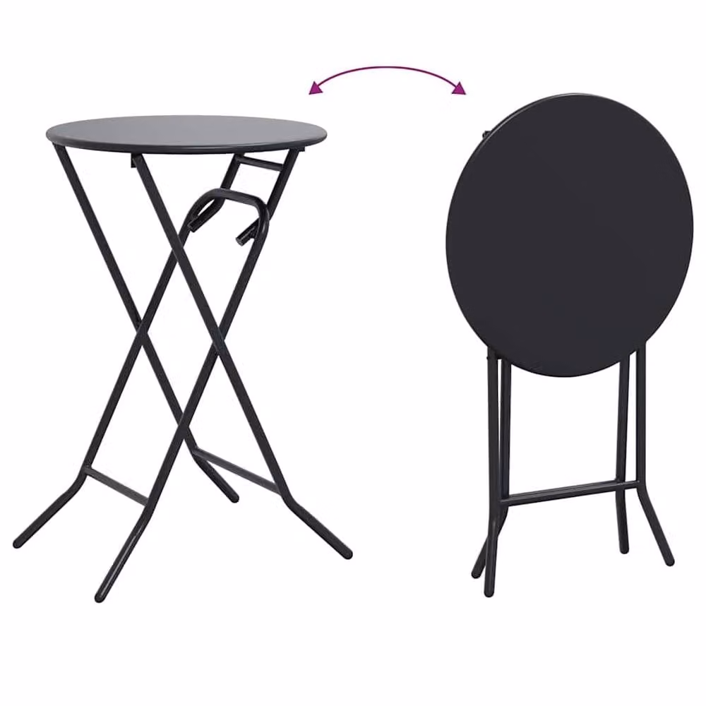Berkfield Home Folding Garden Table in Anthracite Grey Steel, W/D/H: 72 x 50 x 50 cm – 7