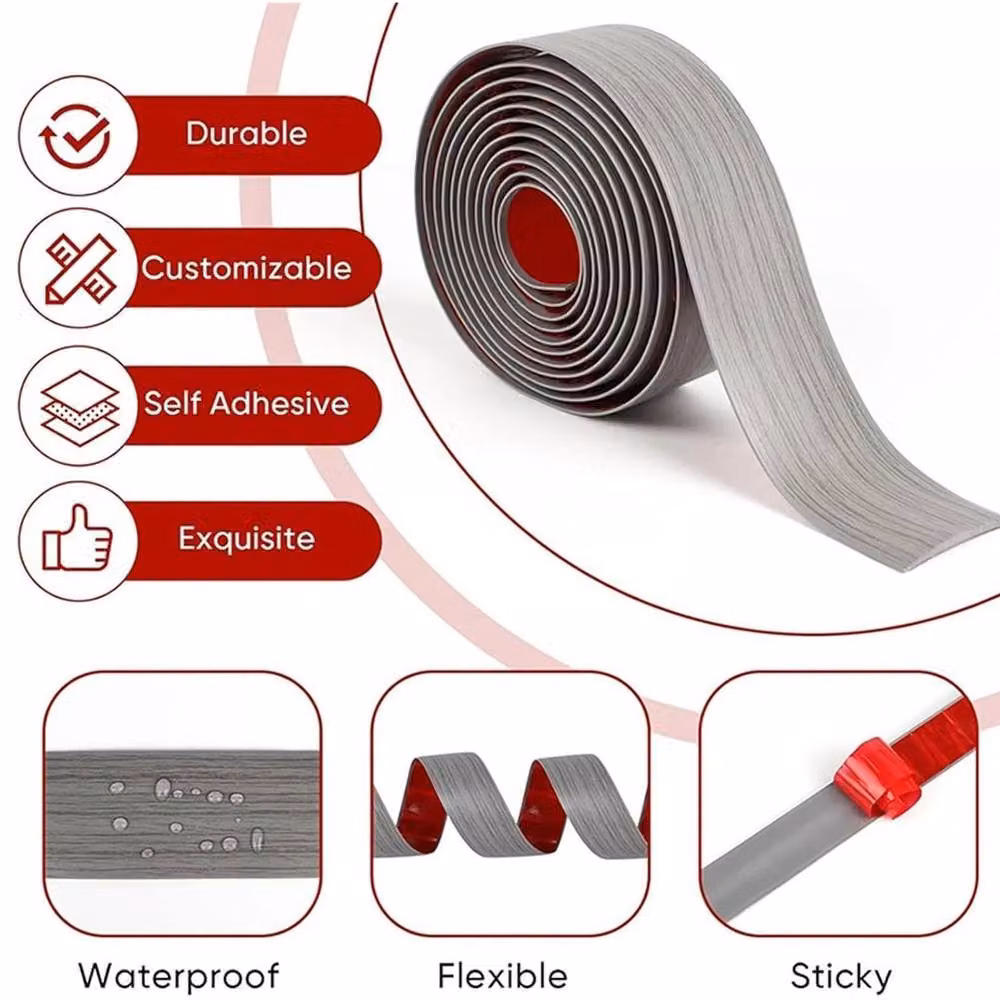 NESTLUNE Self Adhesive Grey PVC Carpet to Tile Floor Transition Strip W: 40 cm, L: 100 cm – 4