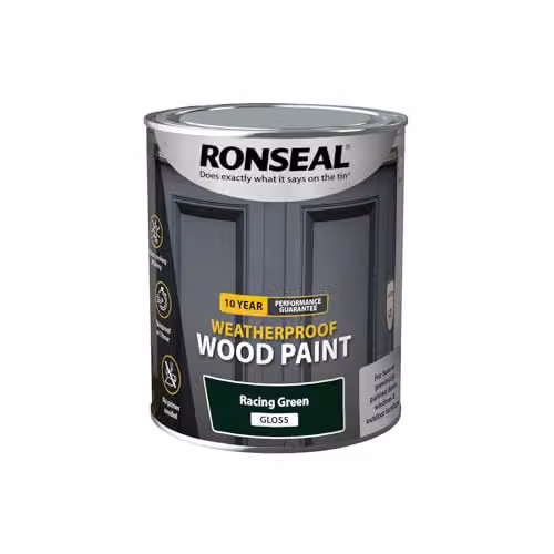 Ronseal Weatherproof Opaque Wood Paint Gloss Green 0.75 l – 2