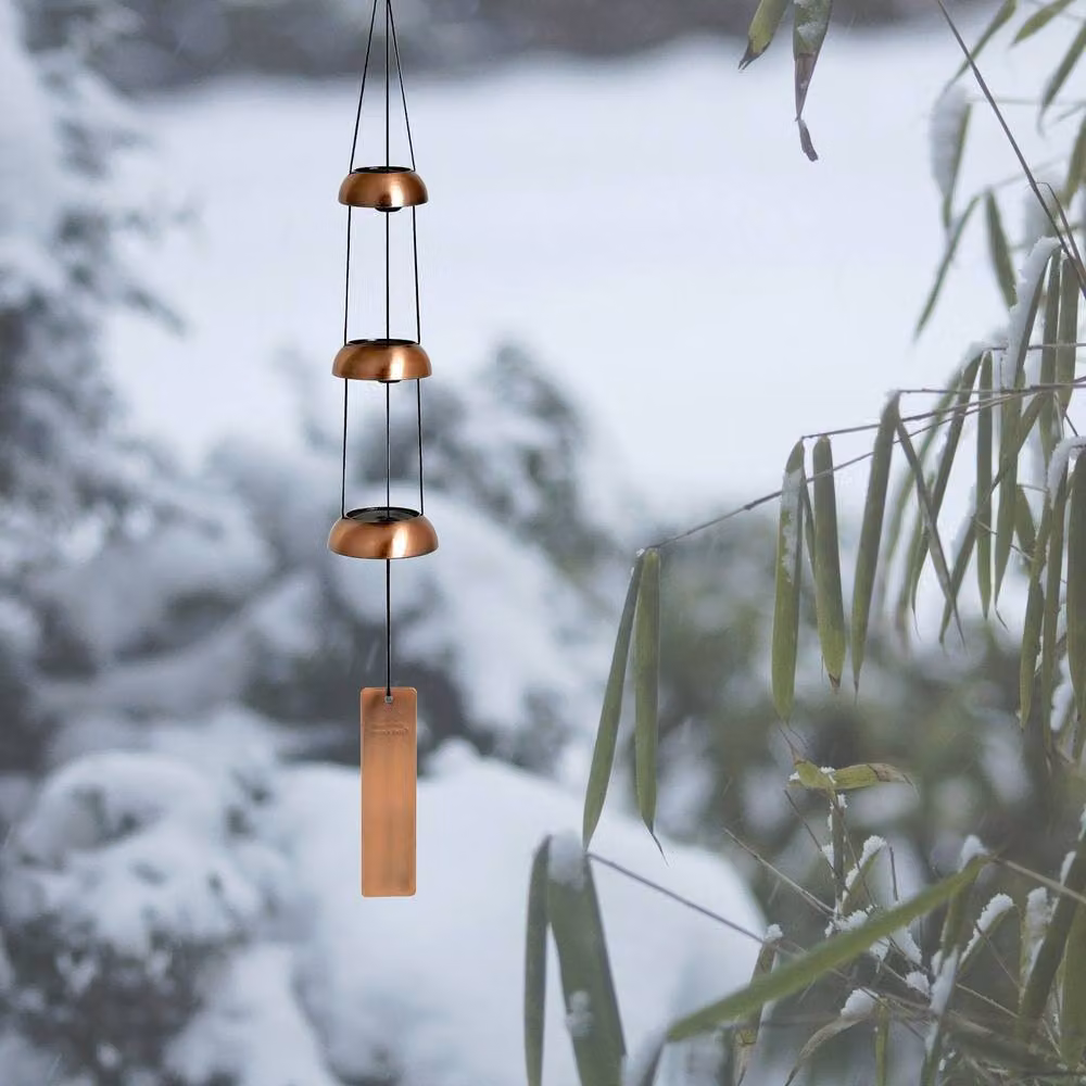 Woodstock Chimes Copper and Bronze Temple Wind Bells Trio, Height: 62.2 cm – 3