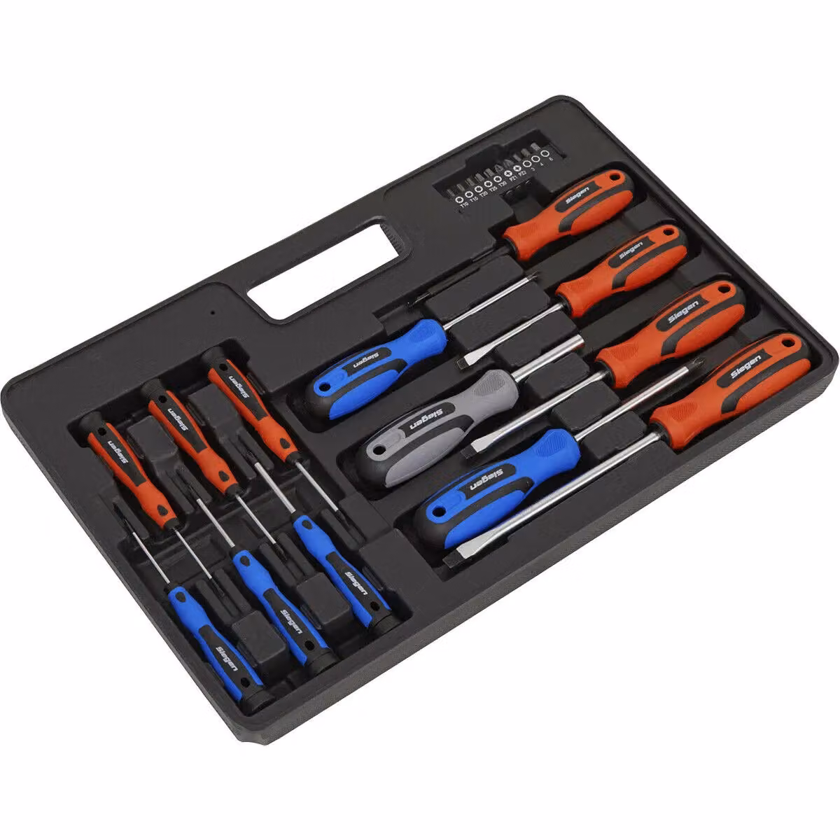 Loops 23 Piece Premium Soft Grip Screwdriver Set with Storage Case in Multicolour, Slotted, Phillips and POZI, Chrome Vanadium – 2