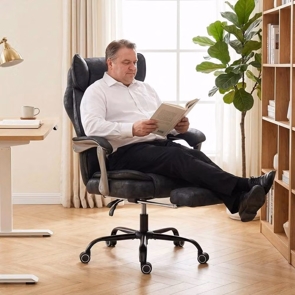 FORGEVIO Black Executive Office Chair with Headrest and Armrests – 5